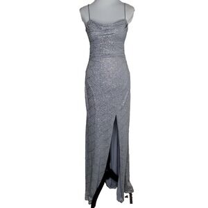 Emerald‎ Sundae Women Dress Size Small Maxi Glitter Sparkle Event Stretchy Blue